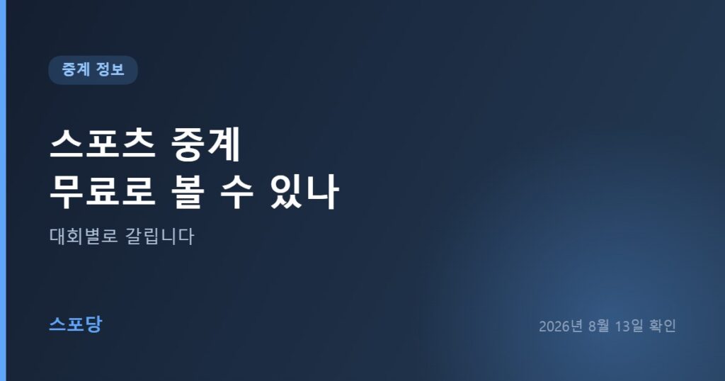 무료로 볼 수 있는 스포츠 대회와 유료 구독이 필요한 리그를 구분해 안내하는 이미지